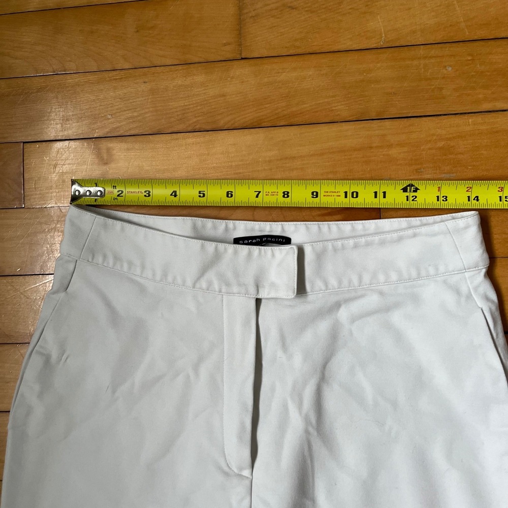 Sarah Pacini White Modal Blend Jogger Pants Made in Italy Size 1 Minimalist - Picture 5 of 6